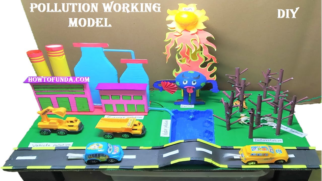 pollution working model science project water - air - land pollution ...