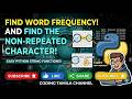 frequency and first nonrepeated character in a string using python program