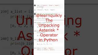 The Unpacking Asterisk * Operator in Python #python #education #programming #pythons #shorts
