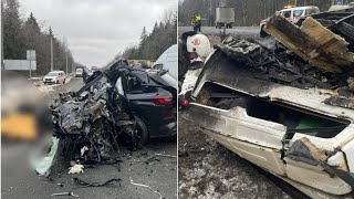 20.03.2024г - «BMW X5 разорвало на части об фуру». Один человек погиб в жутком ДТП в Ленобласти.