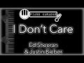 I Don’t Care - Ed Sheeran & Justin Bieber - Piano Karaoke Instrumental