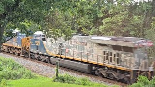 CSX empty coal train with 1776 spirit of Armed forces sailing west on B&O OML 8/4/26