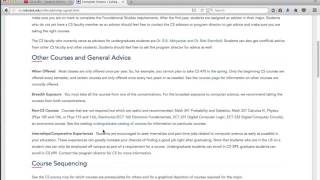 CS Undergraduate Program   Basic Advising Information