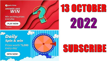 Amazon Quiz Today | Amazon Quiz Answers Today | 13 October 2022