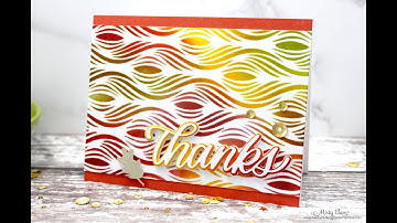 Quick Thank You Card Using a Stencil and Fall Colors