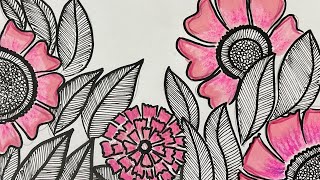  How To Make Morden Flower Art Simple Art Step By Step 