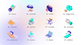 Finances - Isometric Icons-After Effects Template Videohive