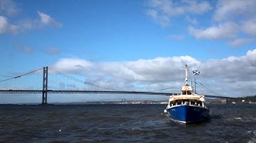 Cruise Boat Road Bridge Firth Of Forth South Queensferry Scotland