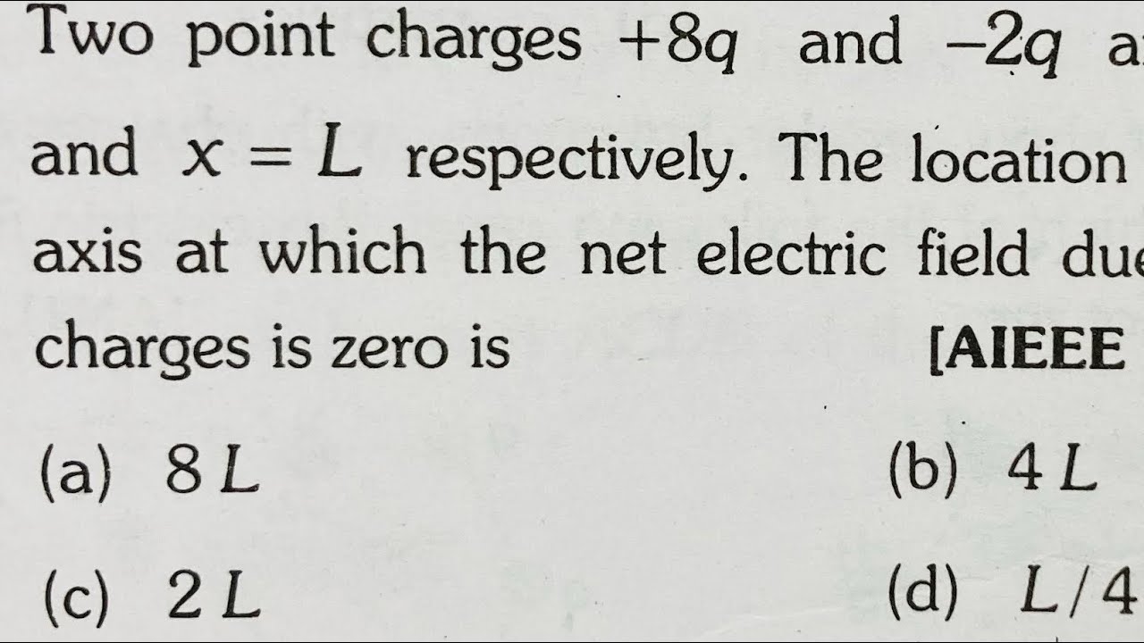 two-point-charges-8q-and-2q-are-located-at-x-0and-x-l-respectively