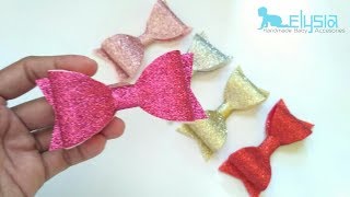 How To Make : Glitter Hair Bow - Hairclip | DIY by Elysia Handmade