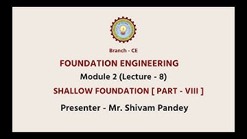 Foundation Engineering | Shallow Foundation Part-8 | AKTU Digital Education
