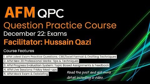 AFM QPC (Question Practice Course)