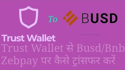Trust wallet  से BUSD/BNB Zebpay पर कैसे ट्रांसफर करें