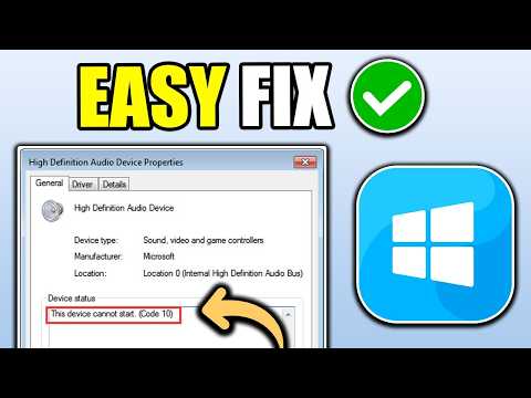 How To Fix This Device Cannot Start (Code 10) Error in Windows