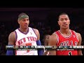 Derrick Rose vs Carmelo Anthony SUPERSTARS Duel 2012.04.08 - 72 Pts Combind, Nasty Finish!