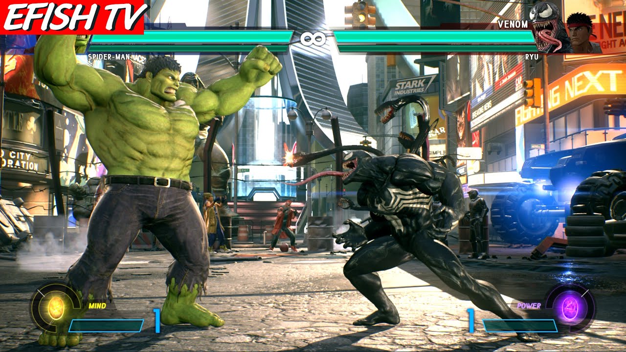 marvel vs. capcom infinite  Update  Hulk \u0026 Spider-Man vs Venom \u0026 Ryu (Hardest AI) - Marvel vs Capcom: Infinite