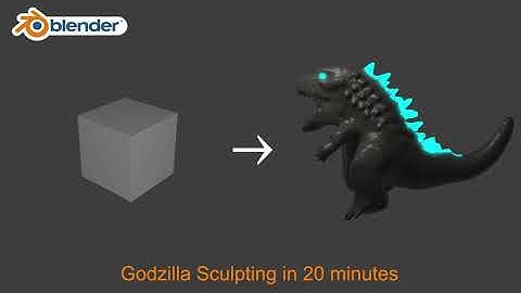 Basic brushes sculpture - Godzilla’s atomic breath gave me some inspiration in blender 2.9