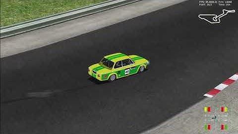 Speed Dreams Open Source Motorsport Sim.  Test of Bavaria ti02 animated driver and light placement.
