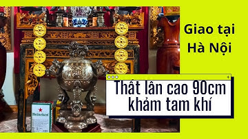 Đỉnh cầu thất lân khảm tam khí cao 90cm - Ngọc Anh Đồng Mỹ Nghệ giao tại Hà Nội