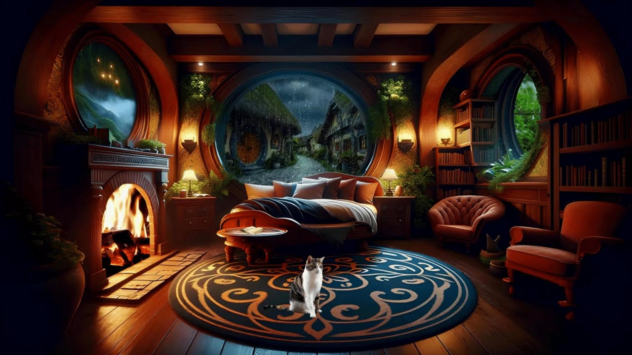 Deep Sleep Meditation: Fireplace and Soothing Rainstorm Sounds