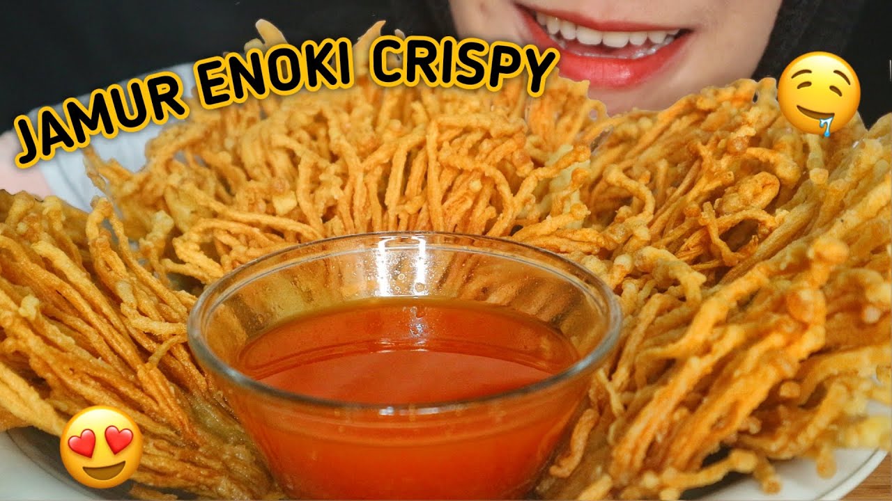 ASMR JAMUR ENOKI CRISPY || ASMR INDONESIA EATING SOUNDS MUKBANG || By Rere Putri Nespi