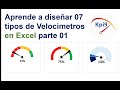 Aprende a diseñar 07 tipos de Velocímetros en Excel parte 01