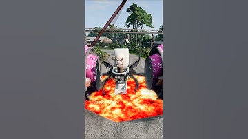 Skibidi Toilets Falling into Giant Pit with Lava & Huge Hammer Crash in BeamNG.drive #car #beamng