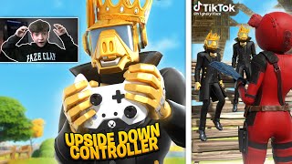 I Joined TikTok Clan LLAMA GANG! Fortnite Beating *UPSIDE DOWN* Controller PRO!