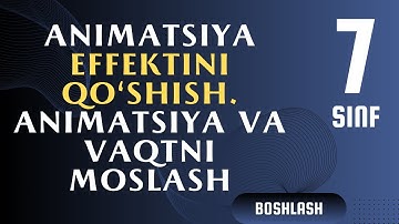 2 bob 3 mavzu  Animatsiya effektini qo‘shish  Animatsiya va vaqtni moslash
