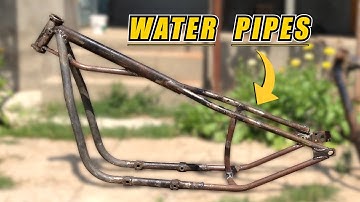 HomeBuilt Hardtail Chopper Frame Made From Water Pipes.