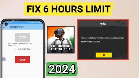 How To Fix 6 Hours Limit BGMI 2024 Solution || 6 Hours Limit Kese Fix Karin || BGMI time Limit