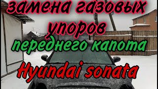 замена газовых упоров капота хендай соната