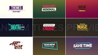 64 flat text title graphics animation package AE template | After Effect