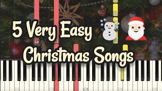 5 Easy Christmas Songs to play on Piano | Simple Piano For Beginner Tutorial #sheetmusic