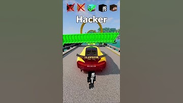NOOB vs Girl vs PRO vs HACKER vs HEROBRINE Car Jump Challenge!  😂 🚗 #beamngdrive