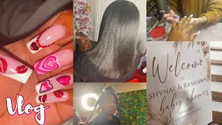 VLOG | HAIR \& NAIL APPOINTMENTS \& FRIEND BABY SHOWER FT: LILOVA | QUEEN JA’VON