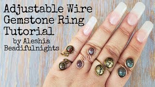 Adjustable Wire Gemstone Ring Tutorial