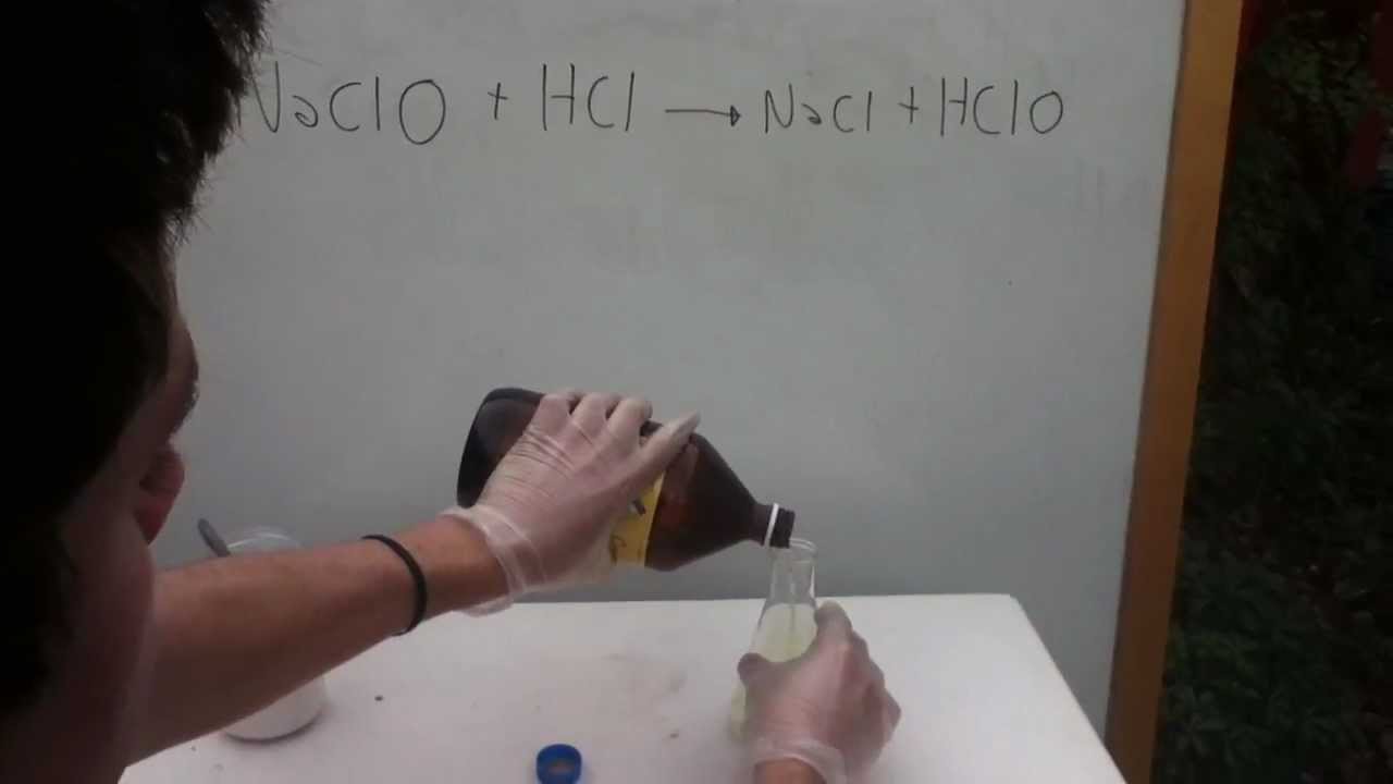Acido Clorhidrico + Hipoclorito de Sodio, HCl + NaClO , reaccion