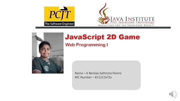 java Institute|JavaScript 2D Game Video Submission