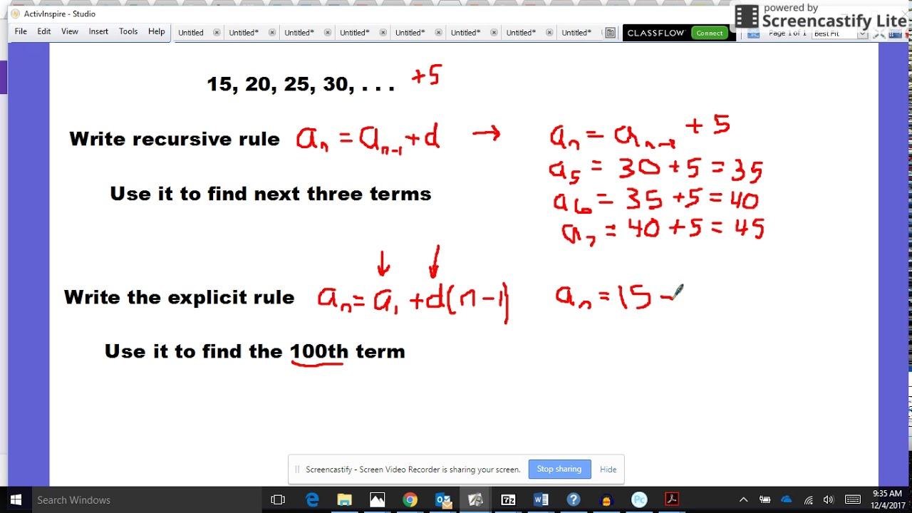 Sequences - Recursive and Explicit Rules - YouTube