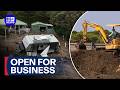 Cumberland River Holiday Park reopens after flood damage | 9 News Australia