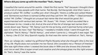 How Barry Marder became Ted L. Nancy of "Letters From A Nut"