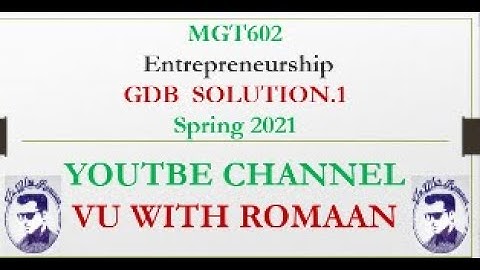 Entrepreneurship---MGT602-GDB SOLUTION SPRING 2021//VU GDB SOLUTIONS