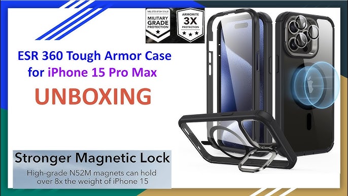 ESR ARMOR TOUGH KICKSTAND HALOLOCK MAGSAFE IPHONE 15 PRO MAX CLEAR