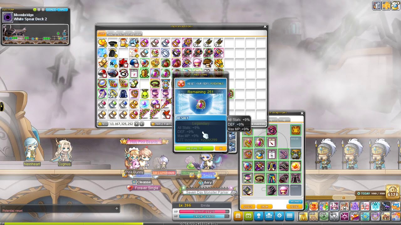 [MapleStory] Reboot Cubing part 2! Superior Gollux Pendants YouTube