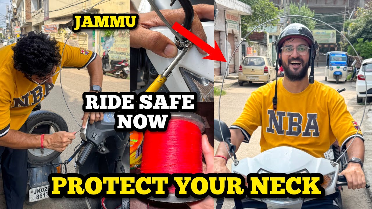 Protect Your Neck from GATTU DOOR | Bike Safety Arch for Kite Manjha & Gattu | RIDE SAFE IN JAMMU