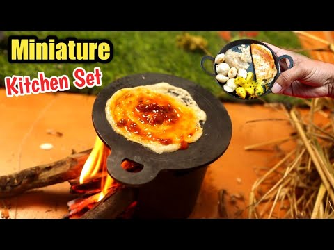 Miniature Kitchen set Unboxing, Miniature Iron Play Set tawa, kadhai and  Stove