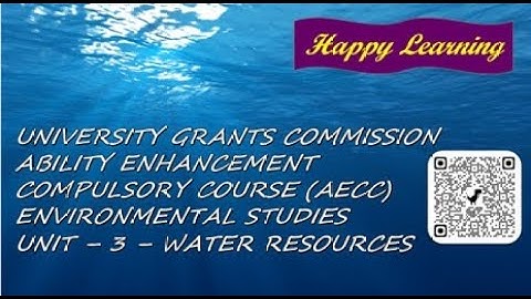 EVS Notes for all UG || Unit 3 - 3 - Water resources || Happy Learning