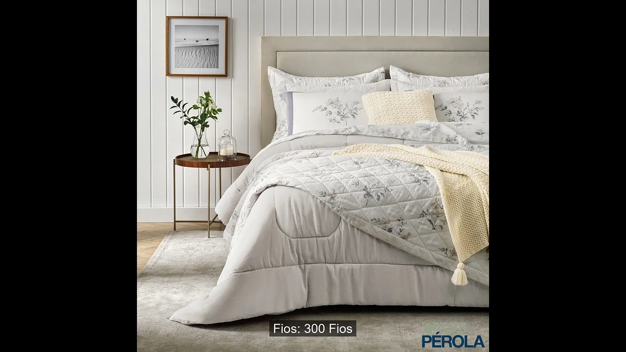 JOGO DE CAMA CASAL 300 FIOS ESTAMPADO LUCILLE - KARSTEN