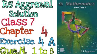 Rs aggarwal class 7 Chapter 4 Exercise 4A Question 1,2,3,4,5,6,7,8 | MD Sir screenshot 4